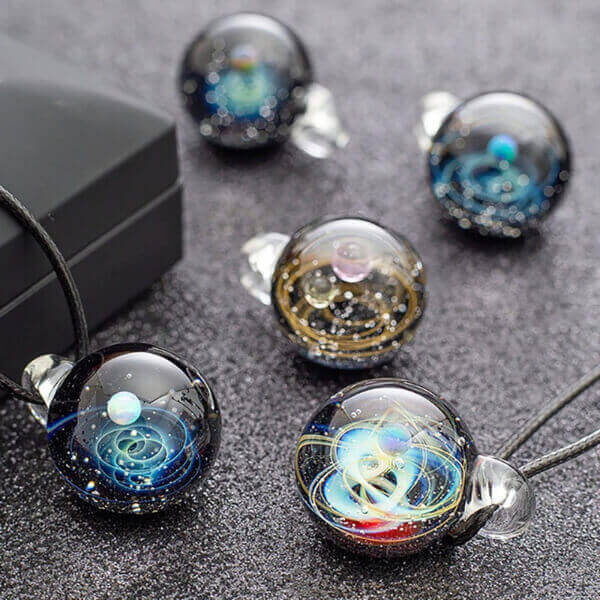 GLASS BALL SPACE UNIVERSE NECKLACE