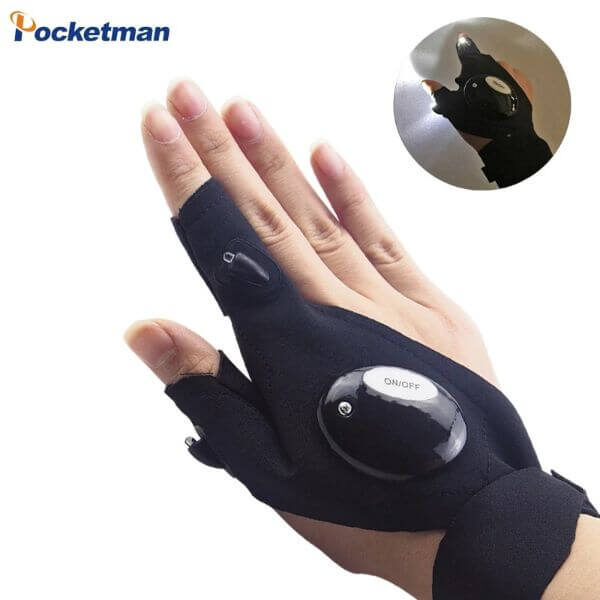 WATERPROOF GLOVES WITH INTEGRATED LED LIGHTS