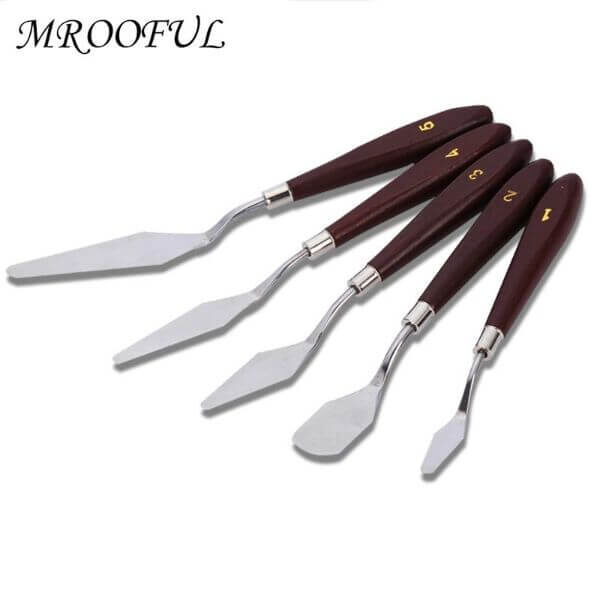 5PCS STAINLESS STEEL BAKING PASTRY SPATULAS