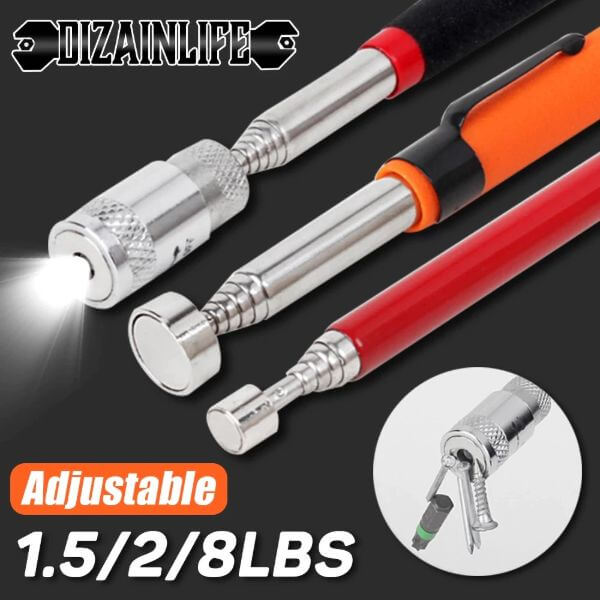 LED RETRACTABLE MAGNETIC PICK UP TOOL