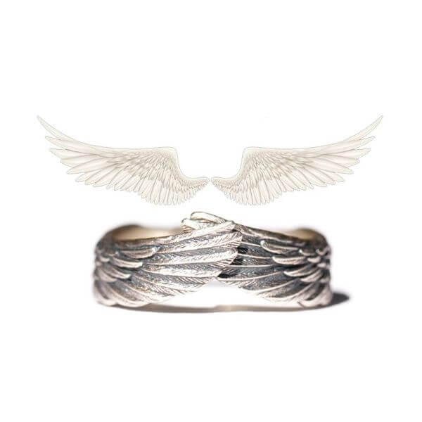 PERSONALIZED ANGEL WING RING