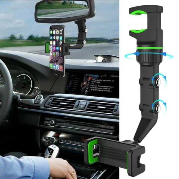 ROTATABLE REARVIEW MIRROR PHONE HOLDER