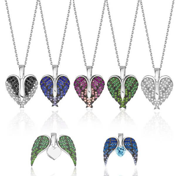 ANGEL WING HEART NCEKLACE