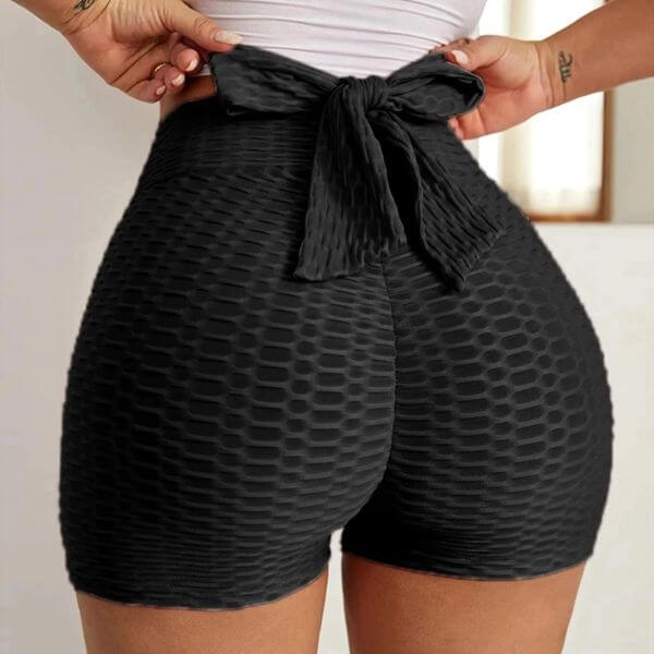 BOW TIE TEXTURED BUTT LIFTING SPORTS SHORTS