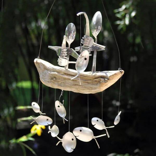 SPOON FISH SCULPTURE WIND CHIME