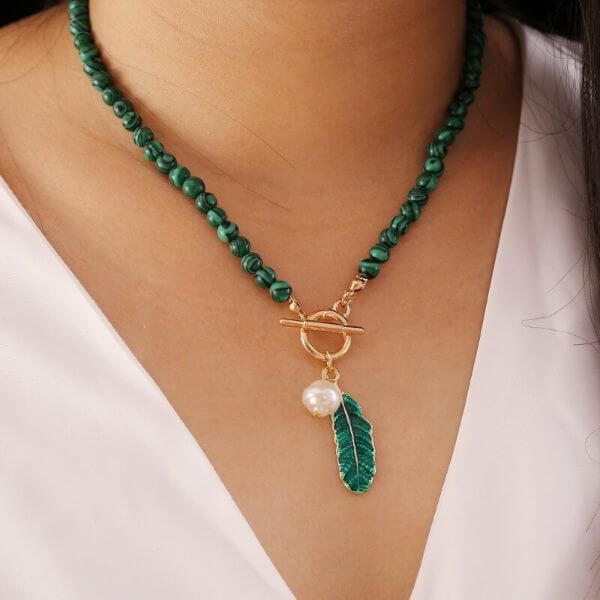 THE SPIRIT OF NATURE MALACHITE PEARL NECKLACE