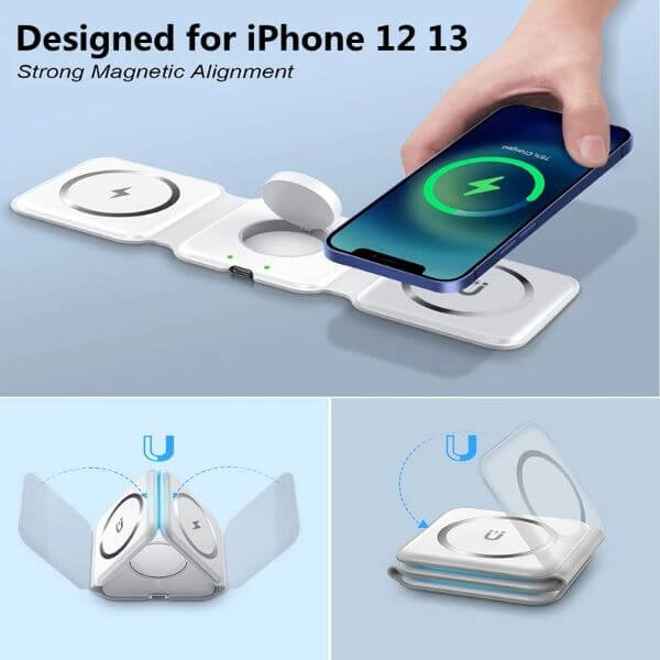 3IN1 FOLDING MAGNETIC WIRELESS CHARGER