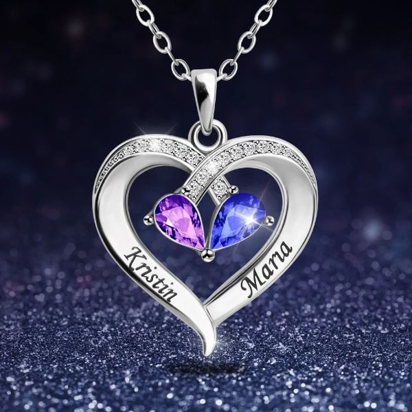 PERSONALIZED DIAMOND HEART NECKLACE