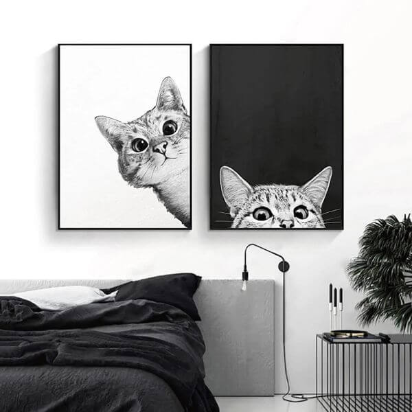 SNEAKY CAT WALL ART