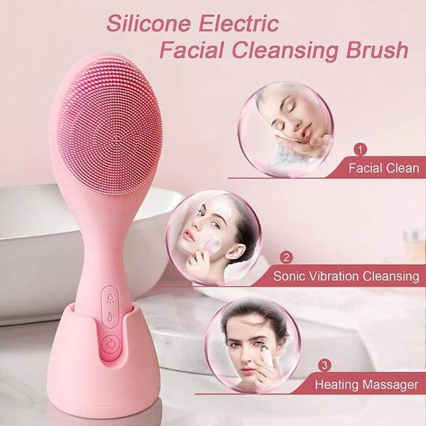 SILICONE ELECTRIC FACIAL CLEANING BRUSH