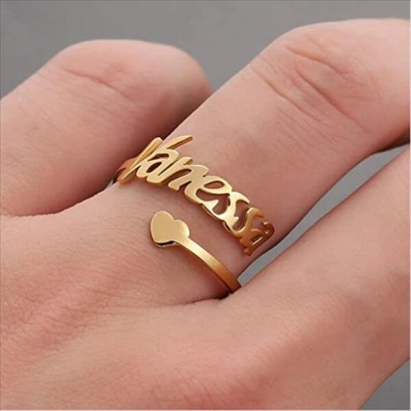 PERSONALIZED RING WITH HEART