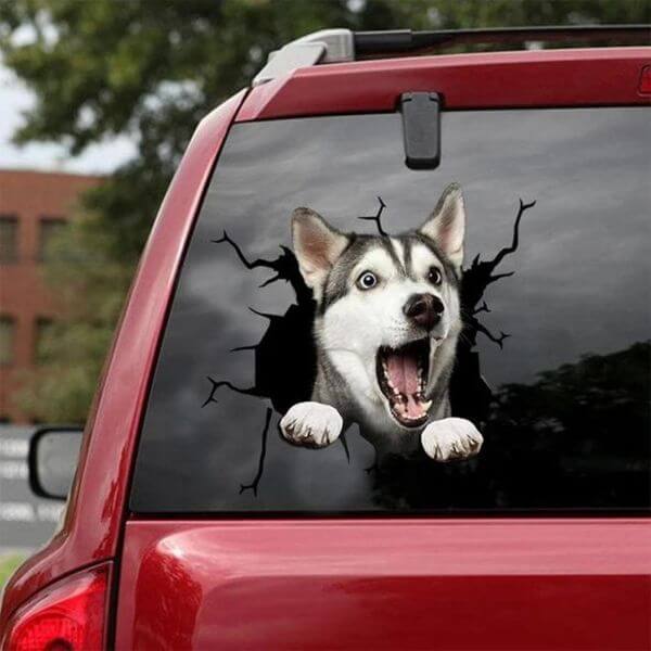 DOG CAR WINDOW STICKER