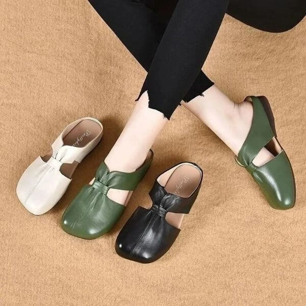 RUCHED CUT OUT FLAT MULES