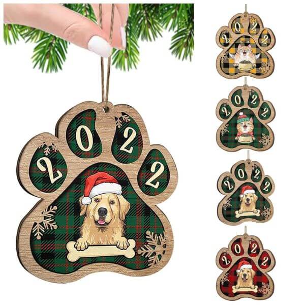 PERSONALIZED CHRISTMAS PAW ORNAMENT