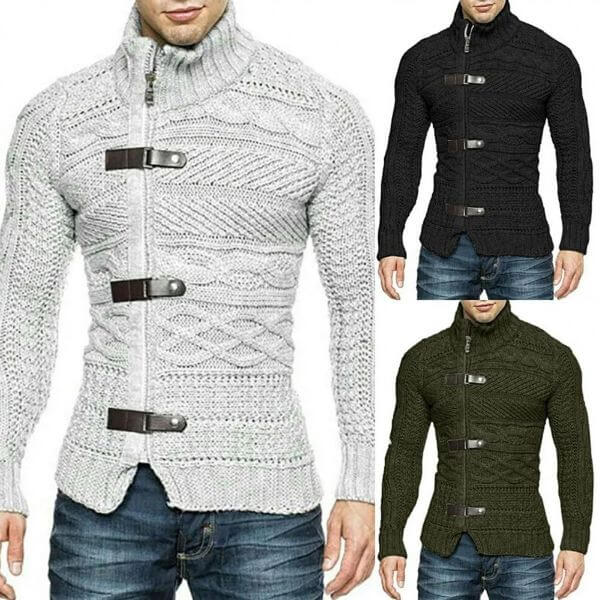 MEN’S CABLE KNITTED CARDIGAN