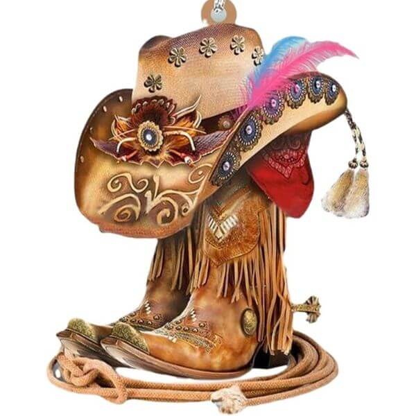 PERSONALIZED BOOTS AND HAT COWBOY ORNAMENT