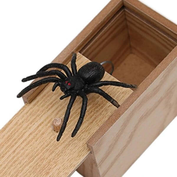 WOODEN PRANK SPIDER GIFT BOX