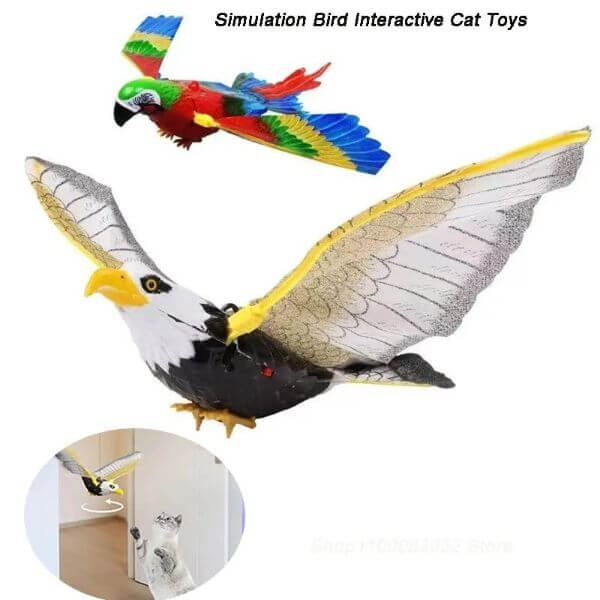 SIMULATION FLYING BIRD CAT TOY