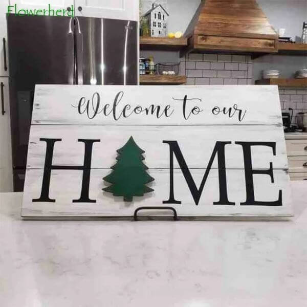 WELCOME TO OUR HOME HANGING SIGN