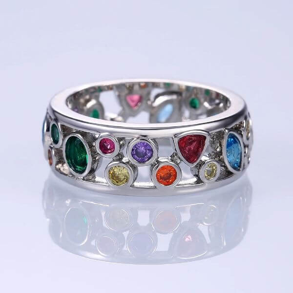 COLORFUL STONE BAND RING