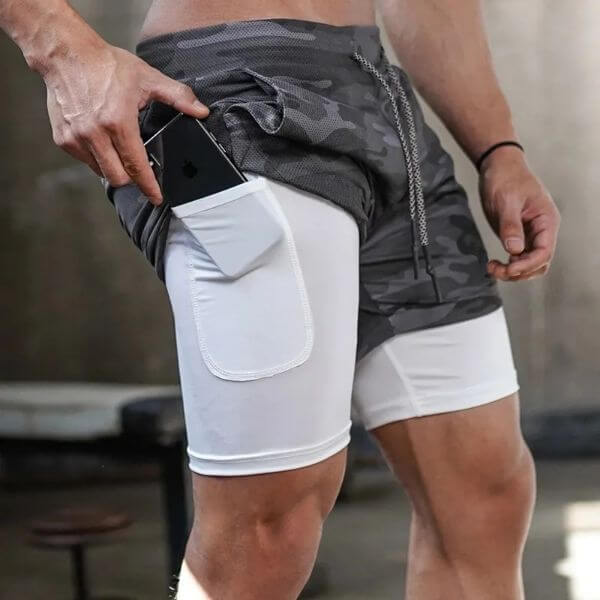 MEN’S 2 IN 1 QUICK DRY SHORTS
