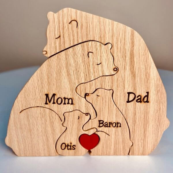 CUSTOMIZED WOODEN BEARS FAMILY PUZZLE