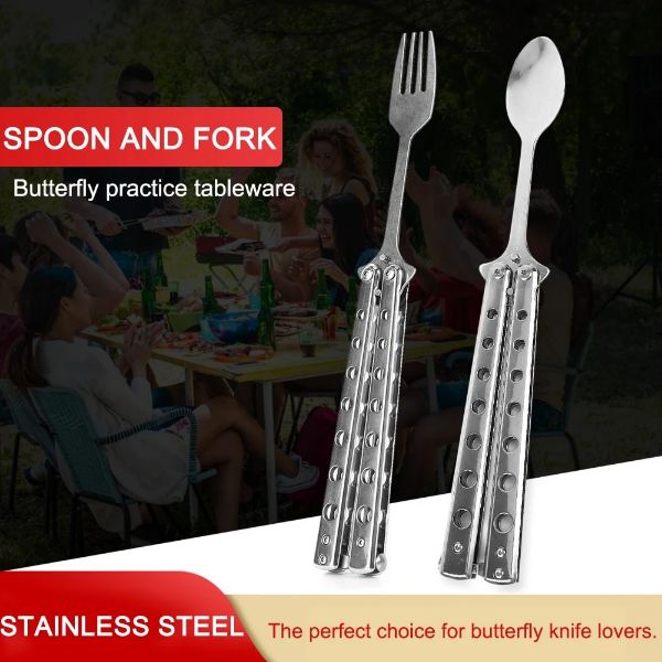 PORTABLE TRAINING BUTTERFLY SPOON-FORK