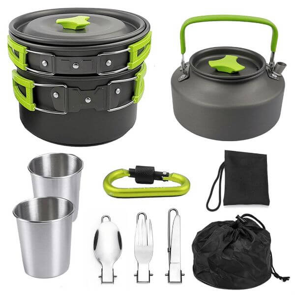 PORTABLE CAMPING COOKWARE KIT