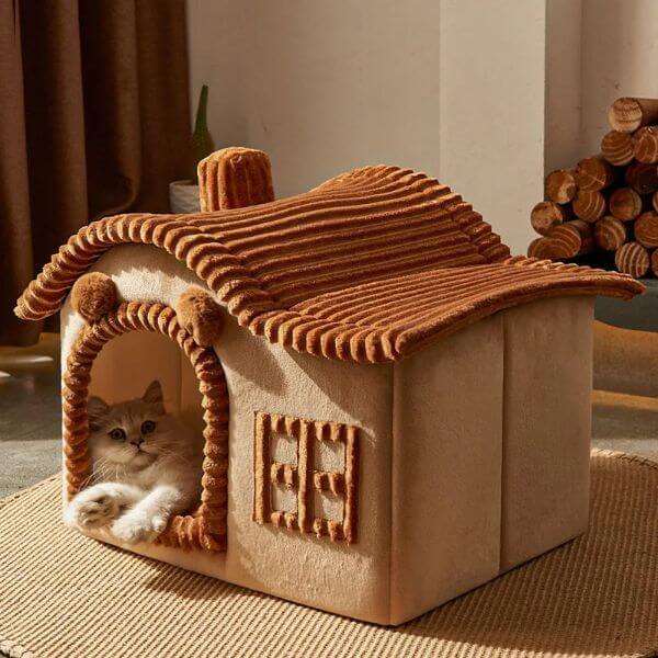 HOUSE DESIGN SEMI-ECLOSED CAT BED