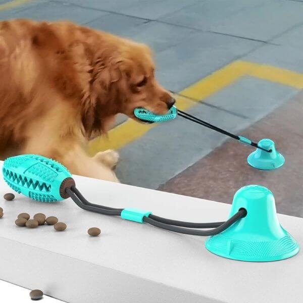 SILICONE SUCTION CUP TUG INTERACTIVE DOG TOYS