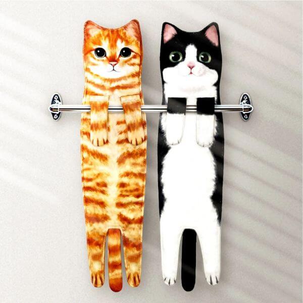 FUNNY CAT KITCHEN HAND TOWEL