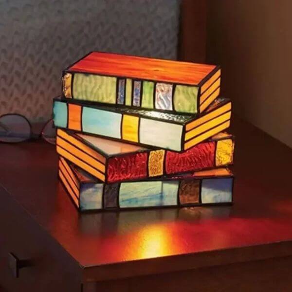 STACKED BOOK LAMP