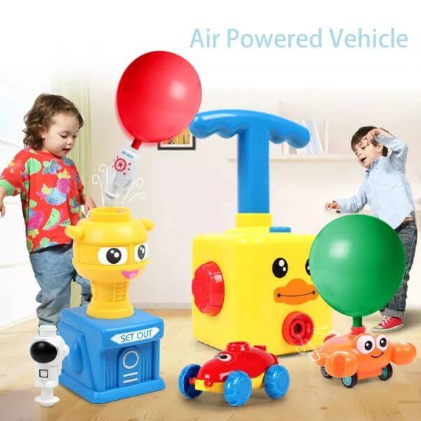 INTERACTIVE BALLOON POWERED CAR LAUNCHER TOY SET