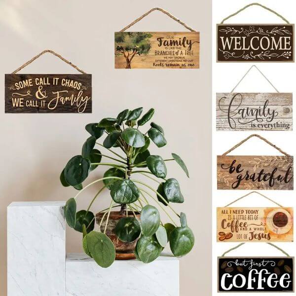 VINTAGE COFFEE WOODEN SIGN PLAQUE