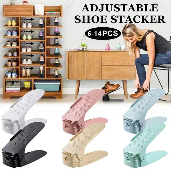 DOUBLE LAYER FREE STANDING SHOE RACK