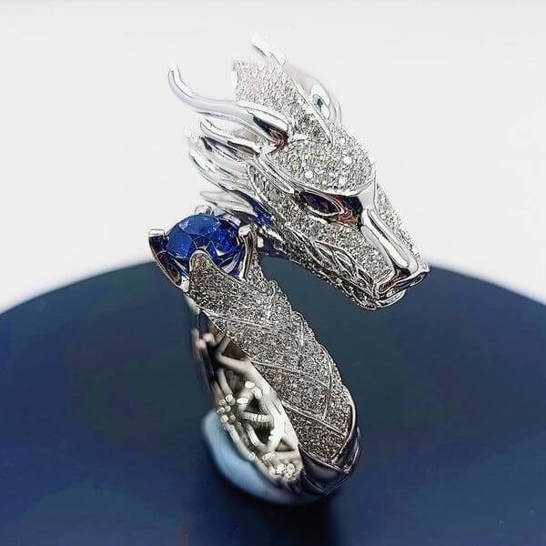 HANDMADE SILVER DRAGON RING