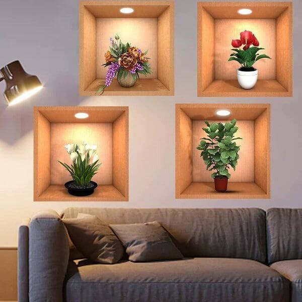 3D VASE WALL STICKER