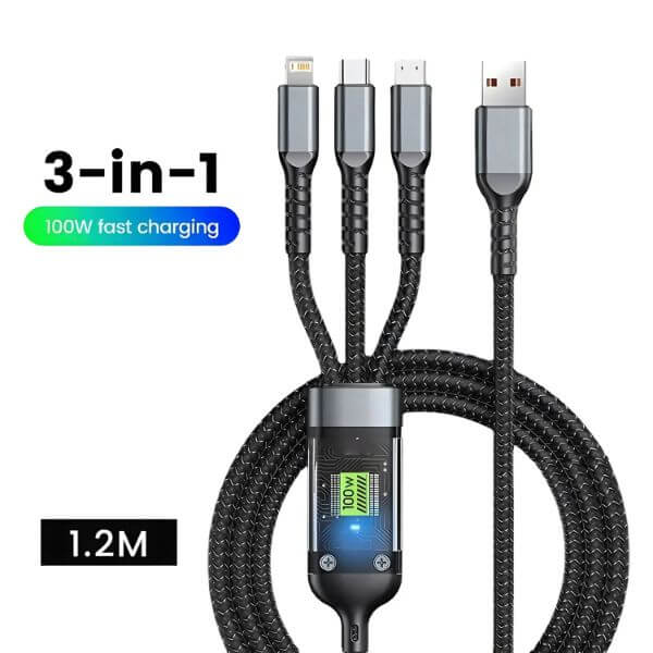 3 IN 1 FAST CHARGING LUMINOUS CABLE