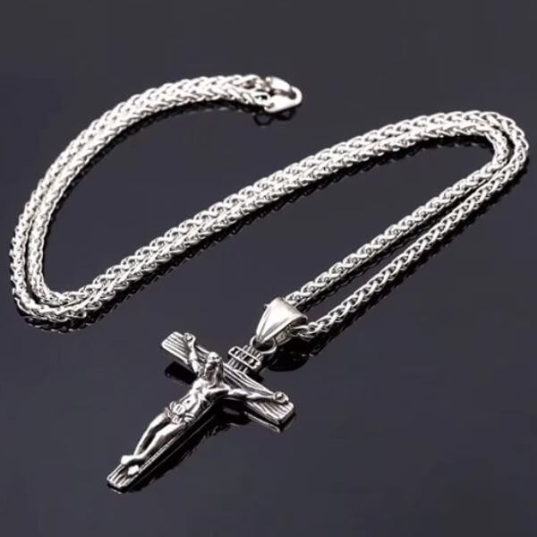 JESUS STAINLESS CROSS NECKLACE