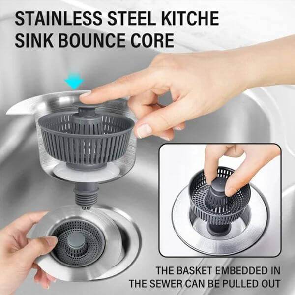 UPGRADED SINK BOUNCE CORE DRAIN STRAINER