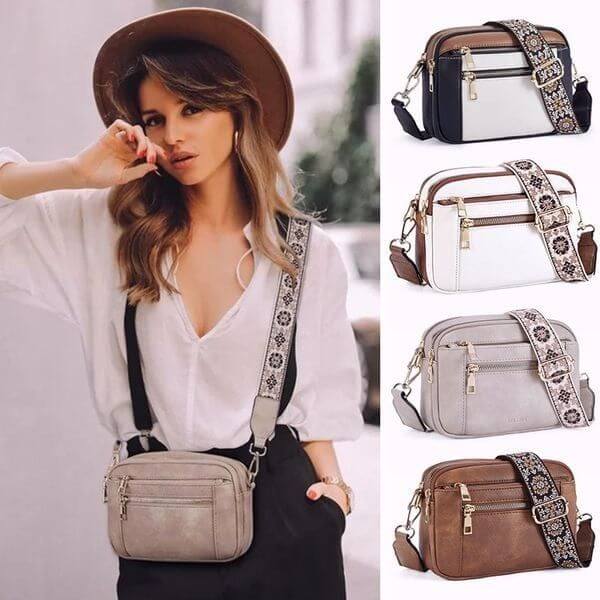 COLORFUL STRAPS CROSSBODY LEATHER BAG