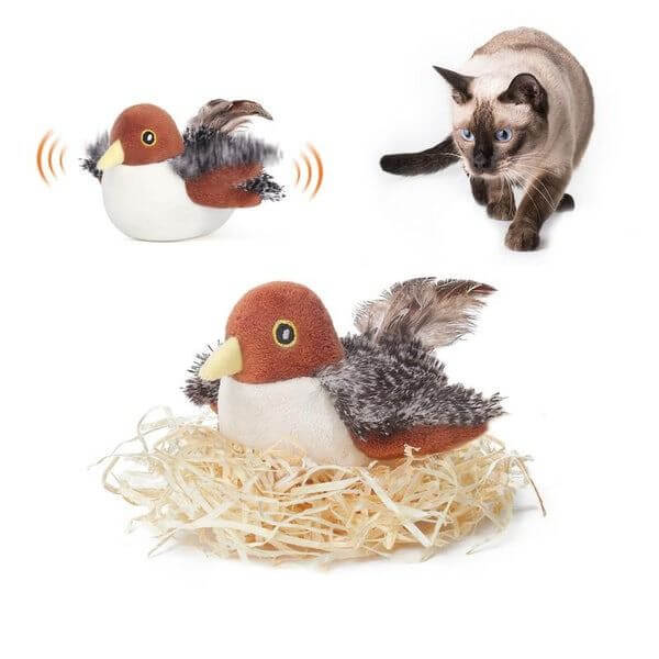 INTERACTIVE CHIRPING BIRD CAT TOY