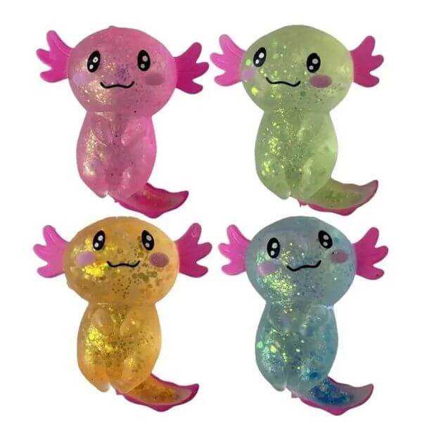 JELLY GLITTER AXOLOTL SQUISHY TOY