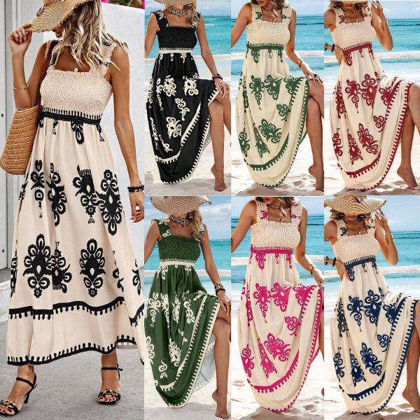 BEACH SLEEVELESS MAXI DRESS