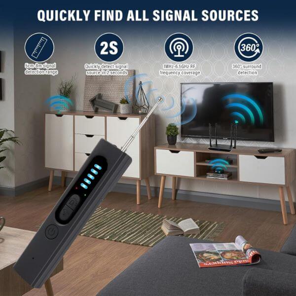 HIGH SENSITIVITY ANTI-SPY HIDDEN CAMERA DETECTOR