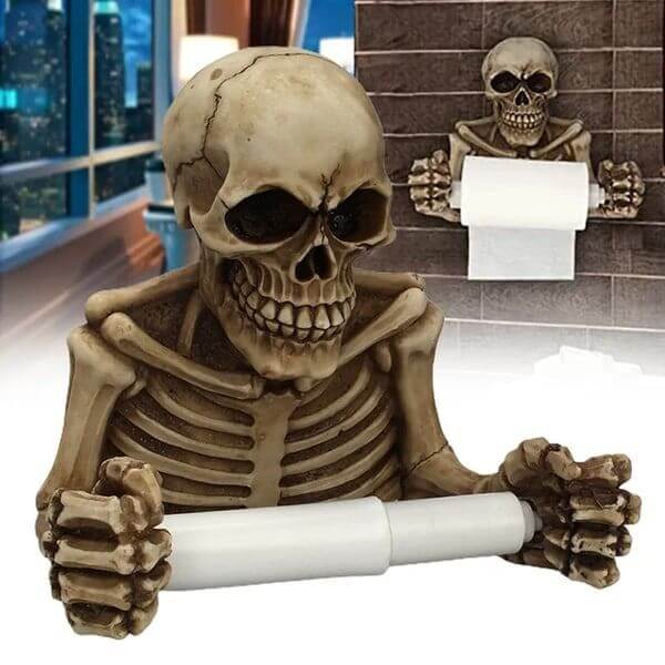 SKULL TOILET PAPER HOLDER