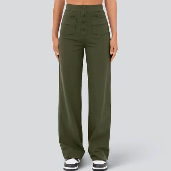 CASUAL HIGH WAIST STRAIGHT PANTS