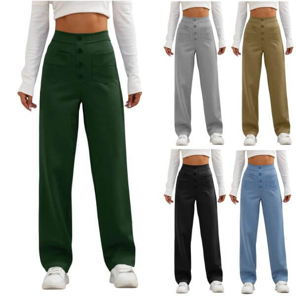 WOMEN’S HIGH WAISTED STRETCHY TROUSERS