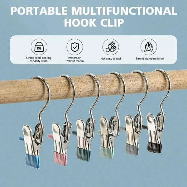 PORTABLE CLOTHES HANGER CLIPS