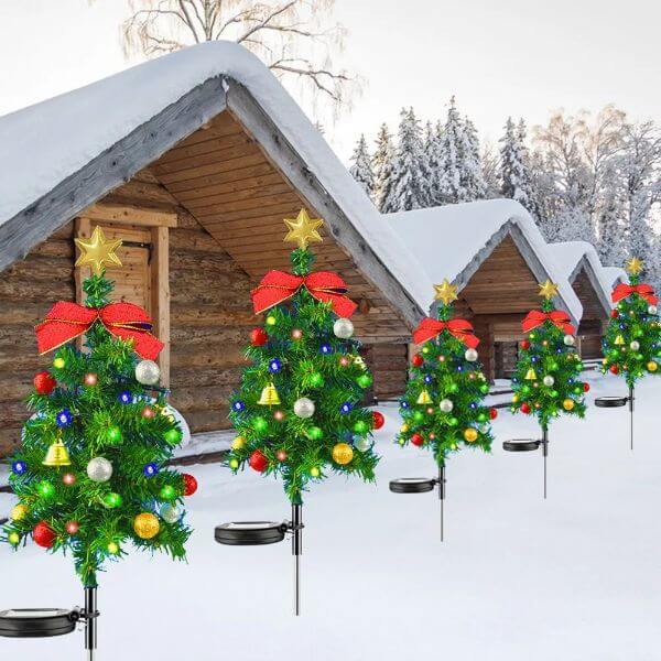 SOLAR CHRISTMAS TREE STAKE LIGHTS